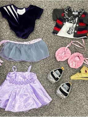 Build a bear skirt, leotard, ballet shoes
